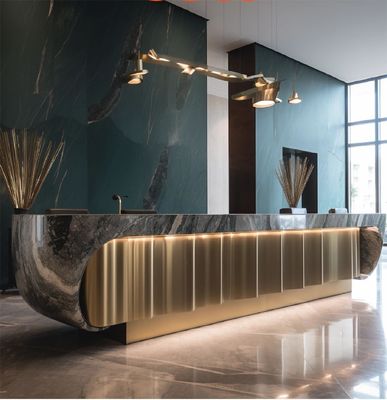 Hotéis comerciais Lobby Mobiliário Hotel de luxo Recepção 5 modelos Recepção aberta