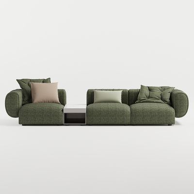Luxo Conforto Sofá Mobiliário Conjunto Tecido Verde Elegante Decoração Interior