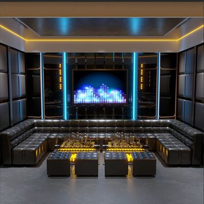 High Grade Multi Function Bar Hotel Mesa de Café Com Sofá Negro