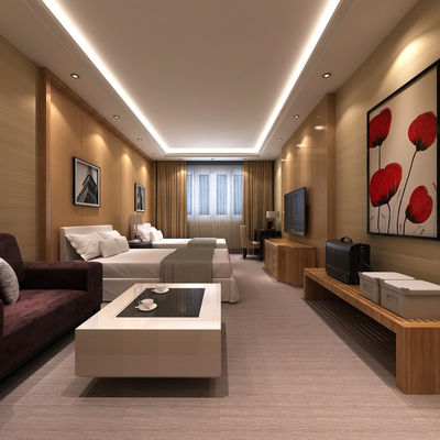 Mobiliário de quarto de madeira MDF totalmente mobiliado Hotel Five Star Resort Suites de alojamento