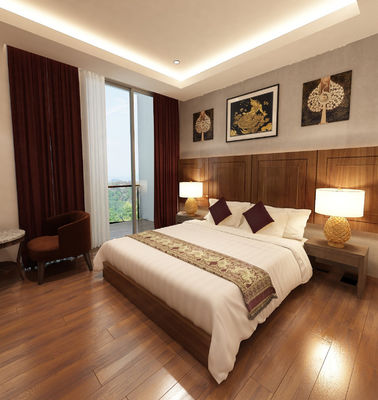 OEM Hospitality Hotel Mobiliário de quarto moderno acabamento de madeira de noz