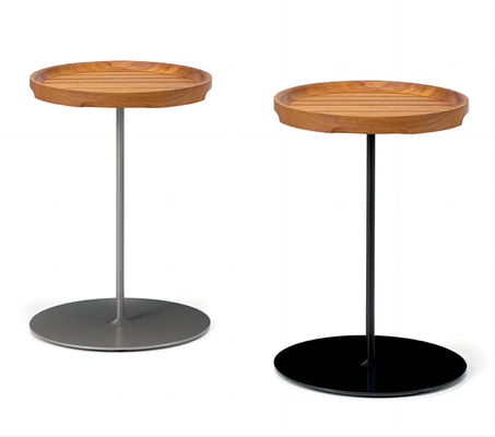 Plywood Small Side Coffee End Table Mesa de madeira de aço para sala de estar