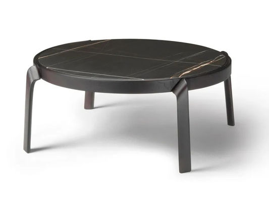 Mesa de café interior de alta qualidade com patas de marmoreira curvas no topo
