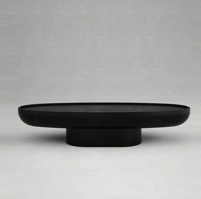 Tabela de café oval de fibra de vidro preta