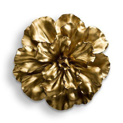 Flor de parede de metal grande e ousada luxo flor de parede peça de arte para o interior do hotel