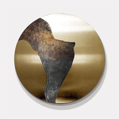 Bom preço Artefacto de decoração de parede de cobre antigo escovado para entrada do lobby do hotel vista terraço em linha