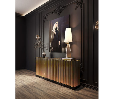 Estrutura de madeira de luxo Armazenamento Lado de mesa Design sinfônico moderno e único