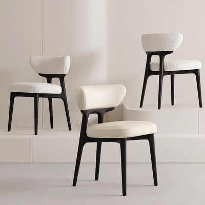 Star Hotel Solid Wood cadeiras de couro branco para sala de jantar