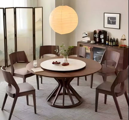 Hotel 5 estrelas Restaurante de alta qualidade de madeira maciça mesa redonda de jantar 6 lugares
